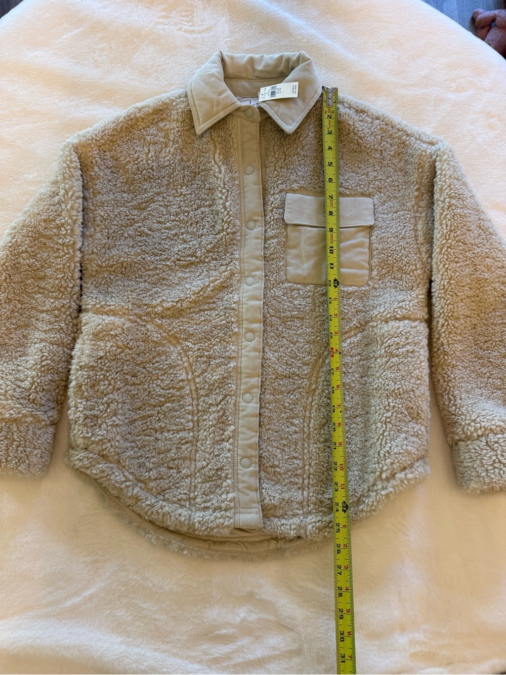 NWT Aerie Offline Women’s Cream Sherpa Button-Front Jacket